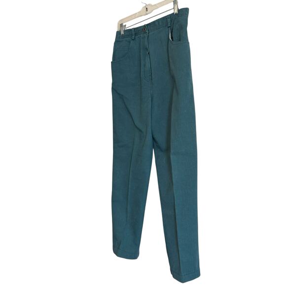 Vintage Forest Green Denim Vest Jeans Set Womens Sz Medium High Waist Corduroy - Picture 16 of 16